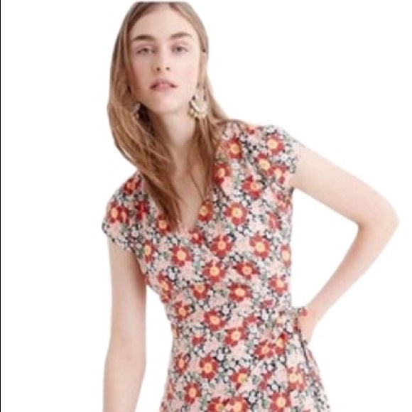 J.Crew Mercantile Easy Wrap Seventies Floral Midi Wrap Dress - Picture 12 of 12